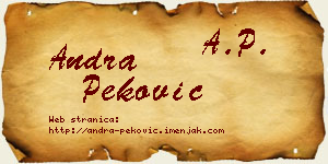 Andra Peković vizit kartica